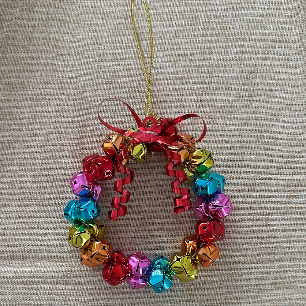 Colorful Jingle Bell Wreath Ornament